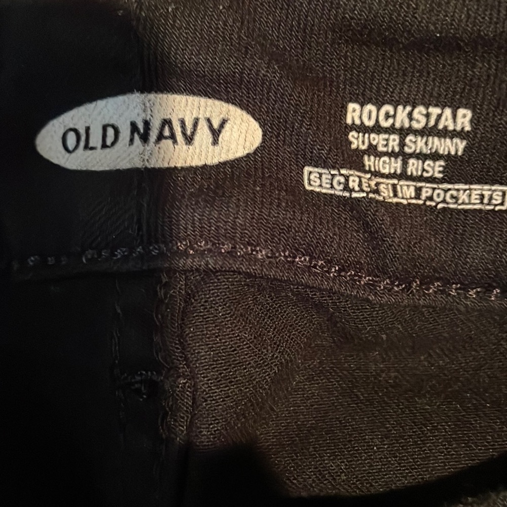Used Old Navy Black Rockstar Jeans Size 26